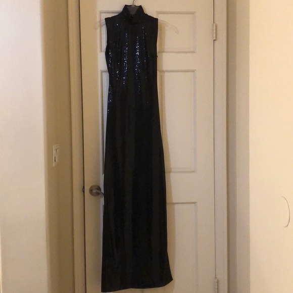 Galvan Sequin Mock Neck Gown - Picture 5 of 6